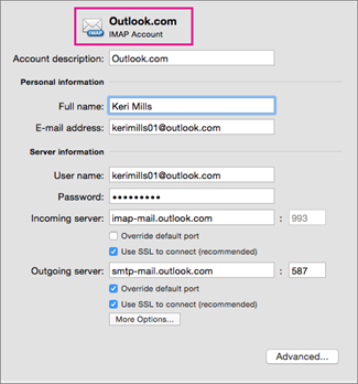Default email account for sending articles from mac